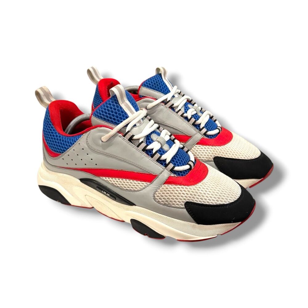 Dior B22 Grey Red Blue Athletic Sneakers | Size 45EU(12US)